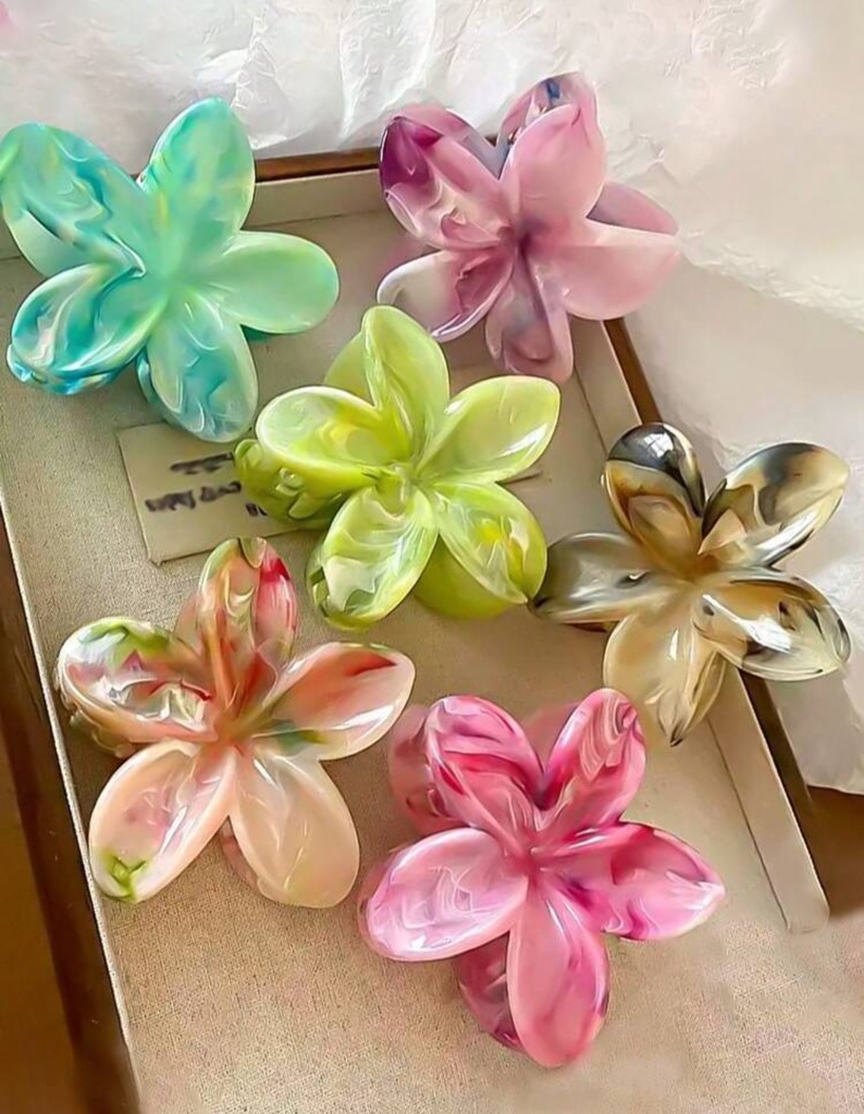 Pinzas flor playeras  multicolores