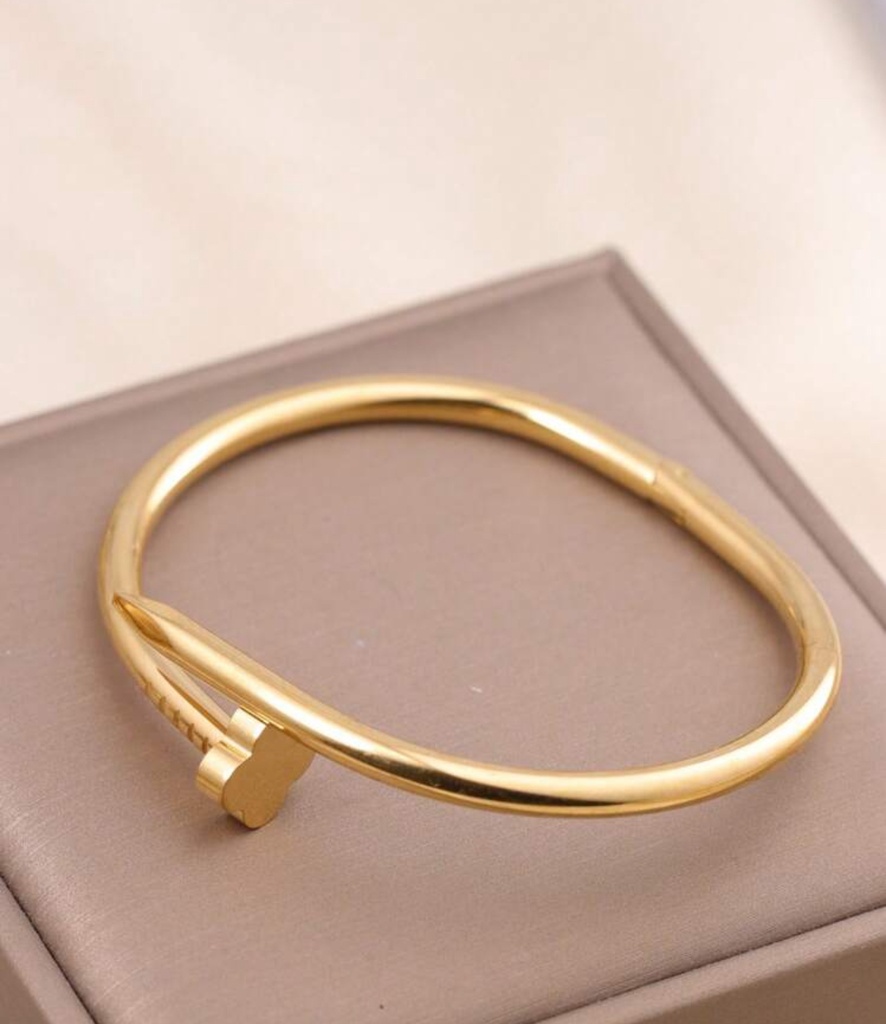 Brazalete Orión,  de acero inoxidable, chapado en oro, dorada