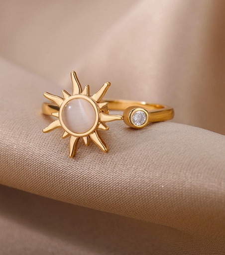 Anillo sol giratorio, dorado