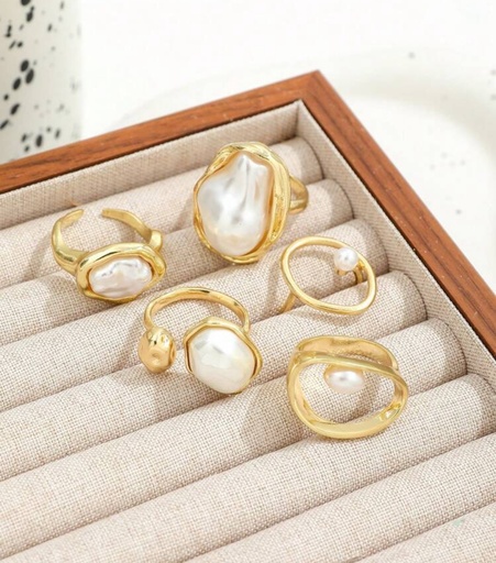 Anillos nácar, asimétricos 