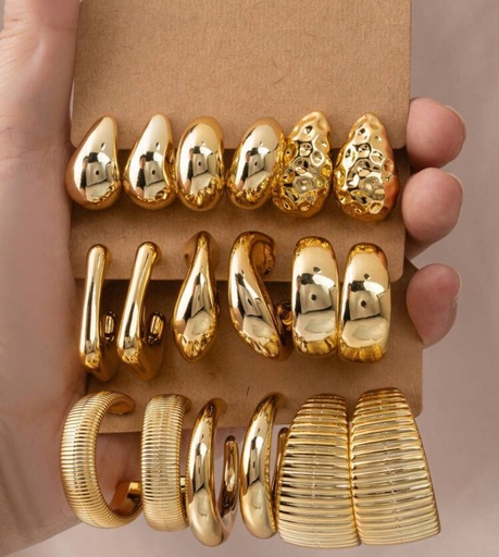 Zarcillos geométricos dorados