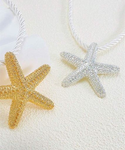 Collar de cuerda con estrella de mar grande 