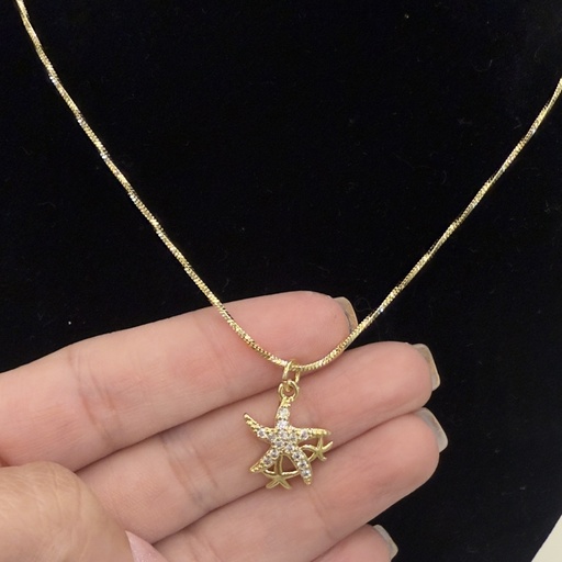 Cadena dorada con dige de estrella de mar